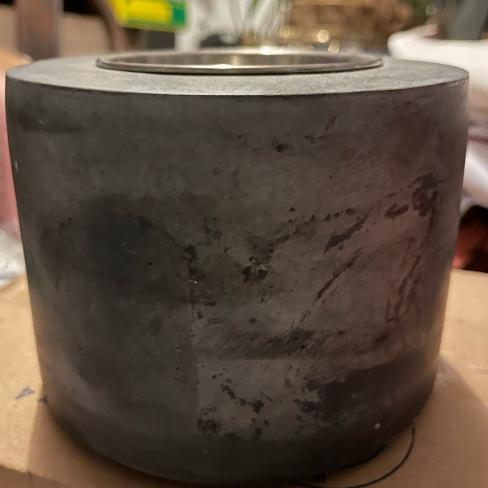 Gray Concrete Candle Holder